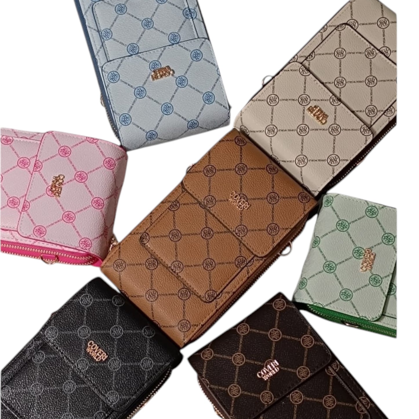 Portafogli e Porta cellulare ENRICO COVERI con tracolla vari colori