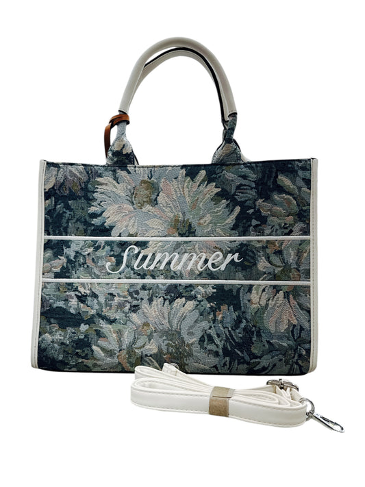 Borsa Summer in tela con fiori