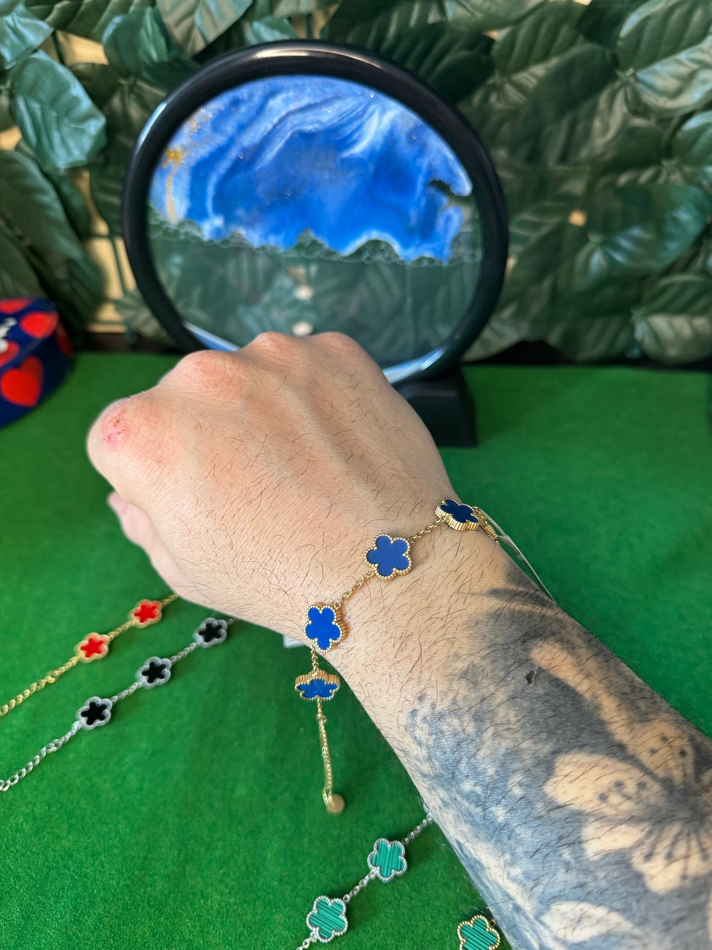 Bracciale con fiori colorati in Acciaio
