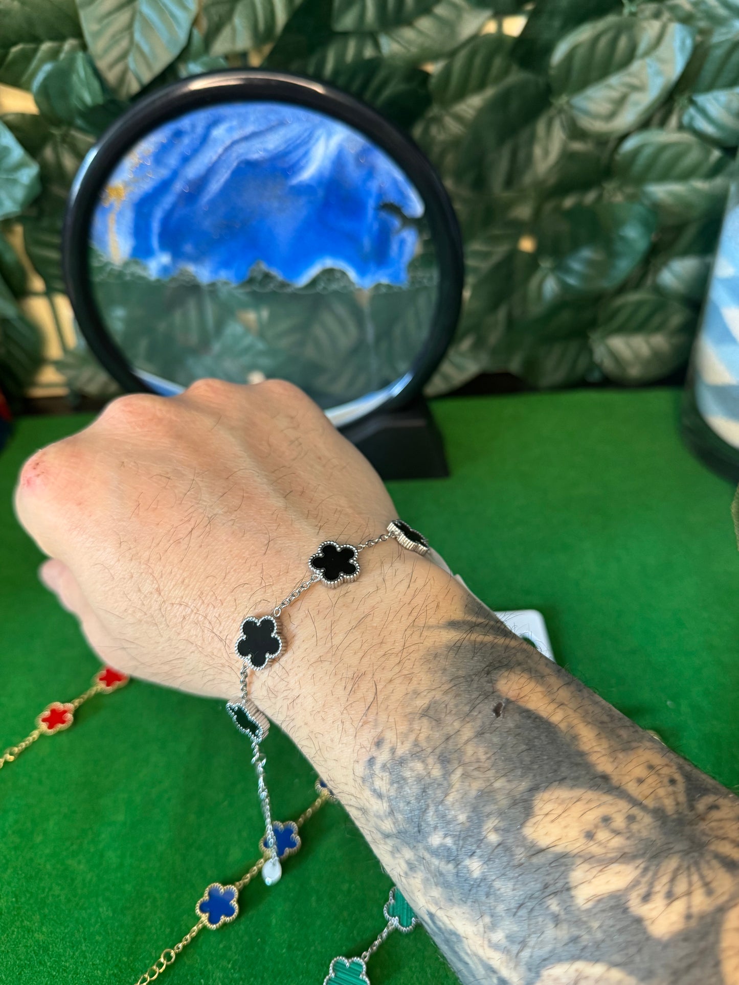 Bracciale con fiori colorati in Acciaio