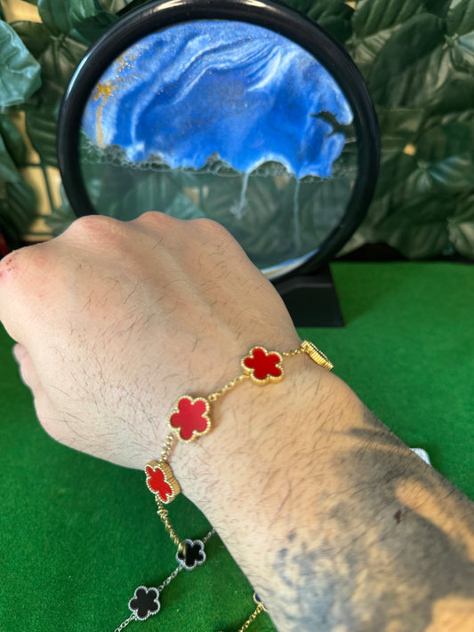 Bracciale con fiori colorati in Acciaio