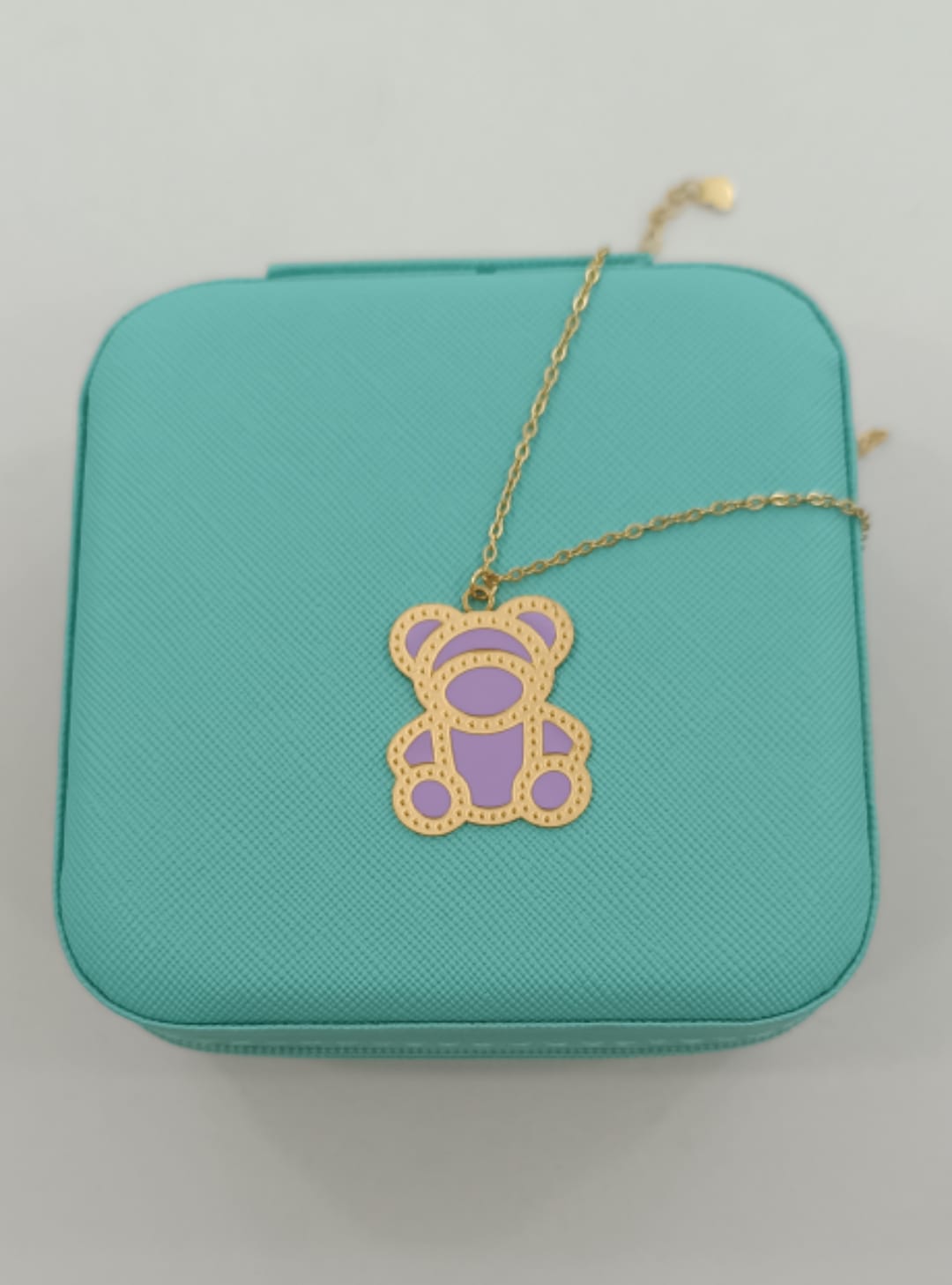 Collana in acciaio  dorato con Ciondolo Teddy