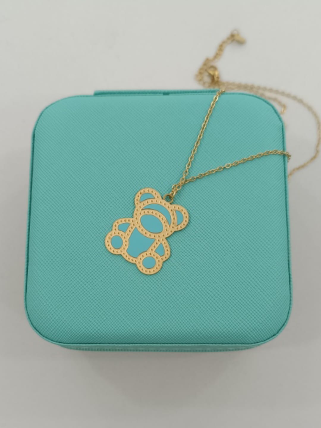 Collana in acciaio  dorato con Ciondolo Teddy